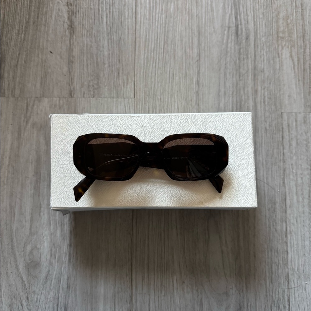 Prada Brown Rectangular Sunglasses